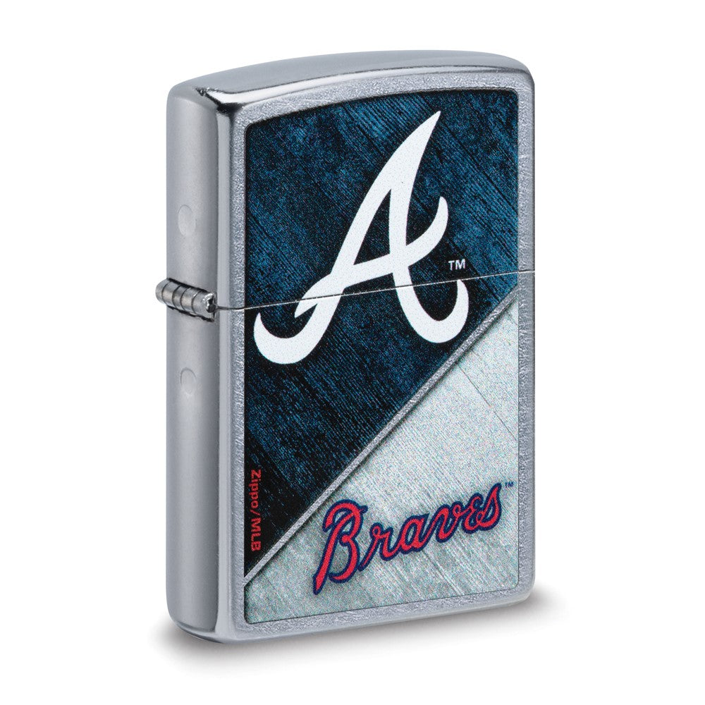Zippo Street Chrome Atlanta Braves Color Image MLB Lighter