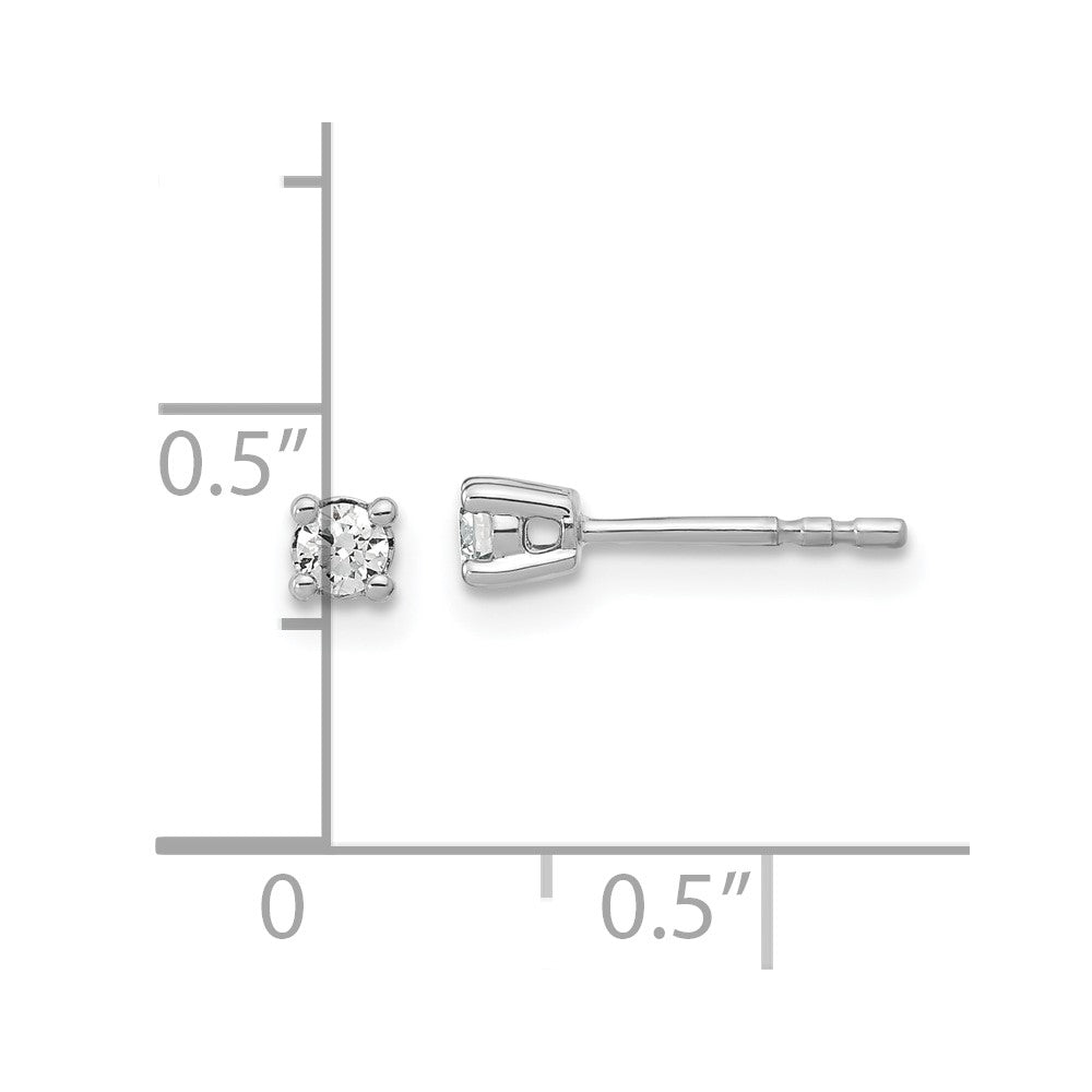 14k White Gold 1/6 ctw Lab Grown Diamond VS/SI+ G+ Round 4 Prong Heavy Wt. Stud Earrings