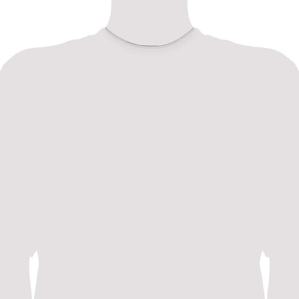 Sterling Silver Rhodium-plated .8mm Box Chain 14 Inches