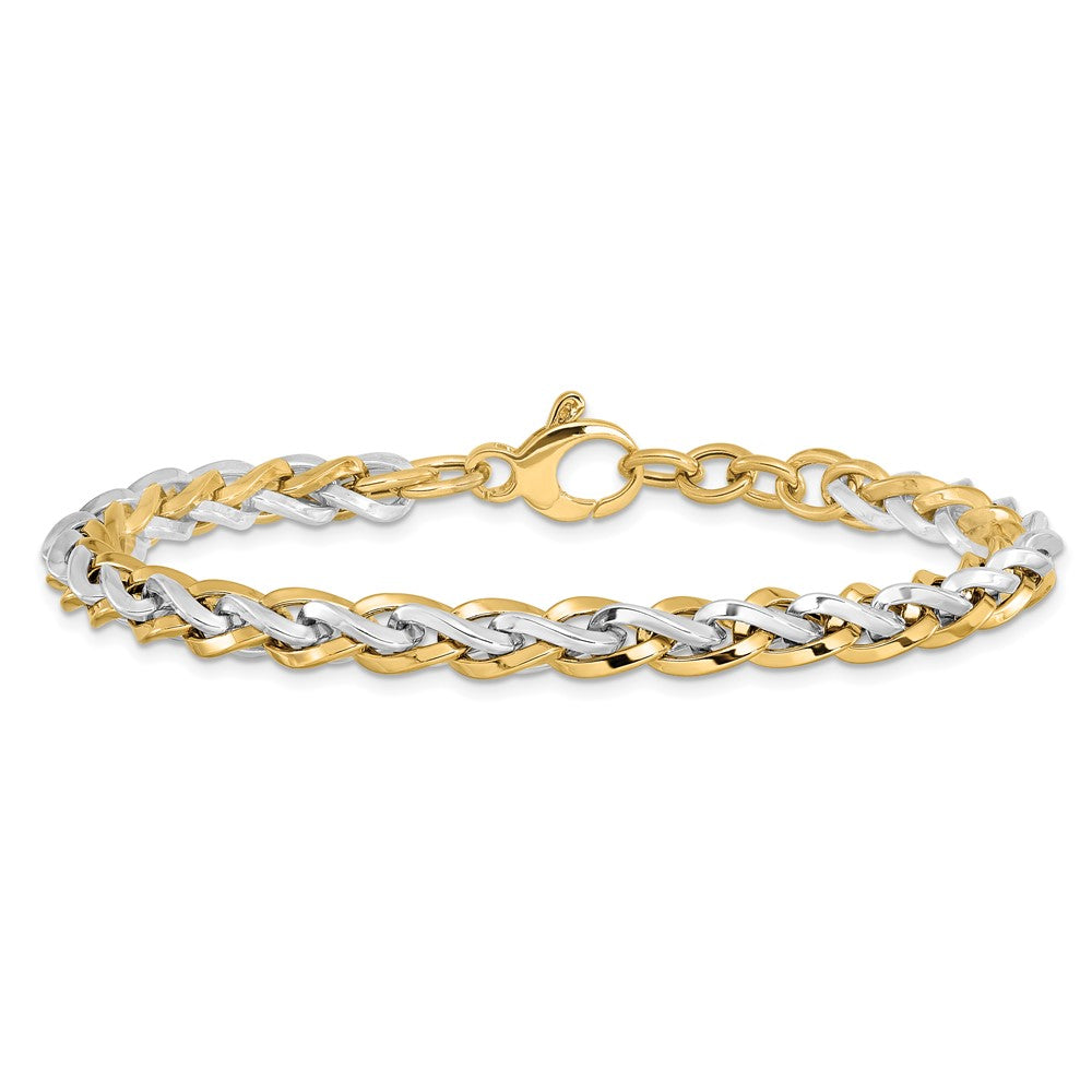 14K Two-tone Polished Fancy Link Bracelet
