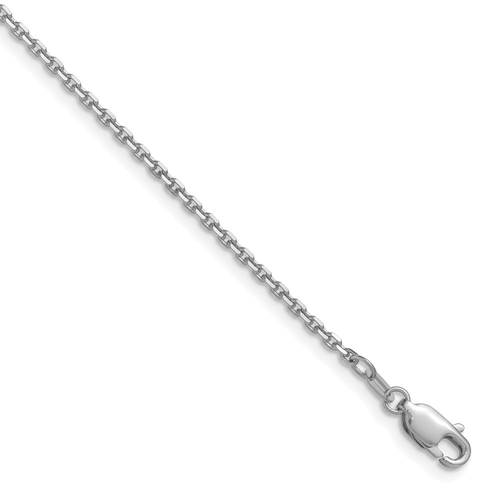 14K White Gold 1.65mm D/C Square Cable Chain