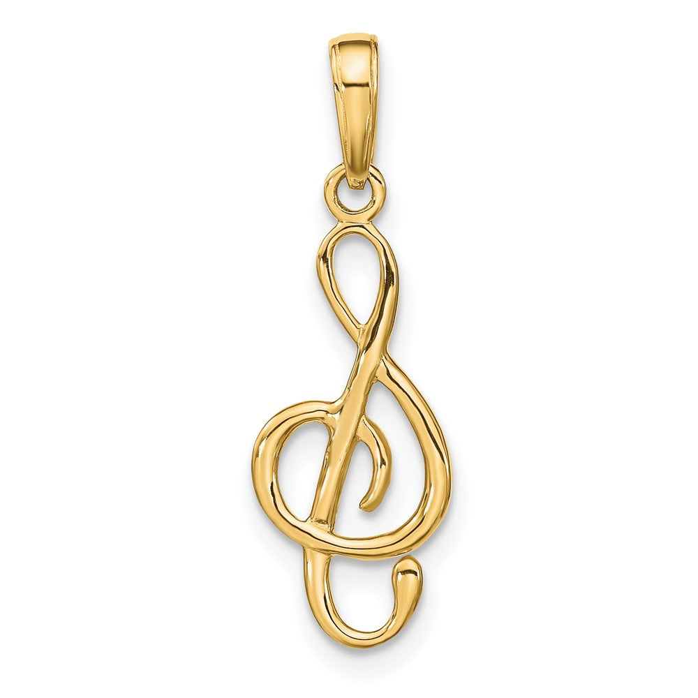 10k Gold Treble Clef Pendant