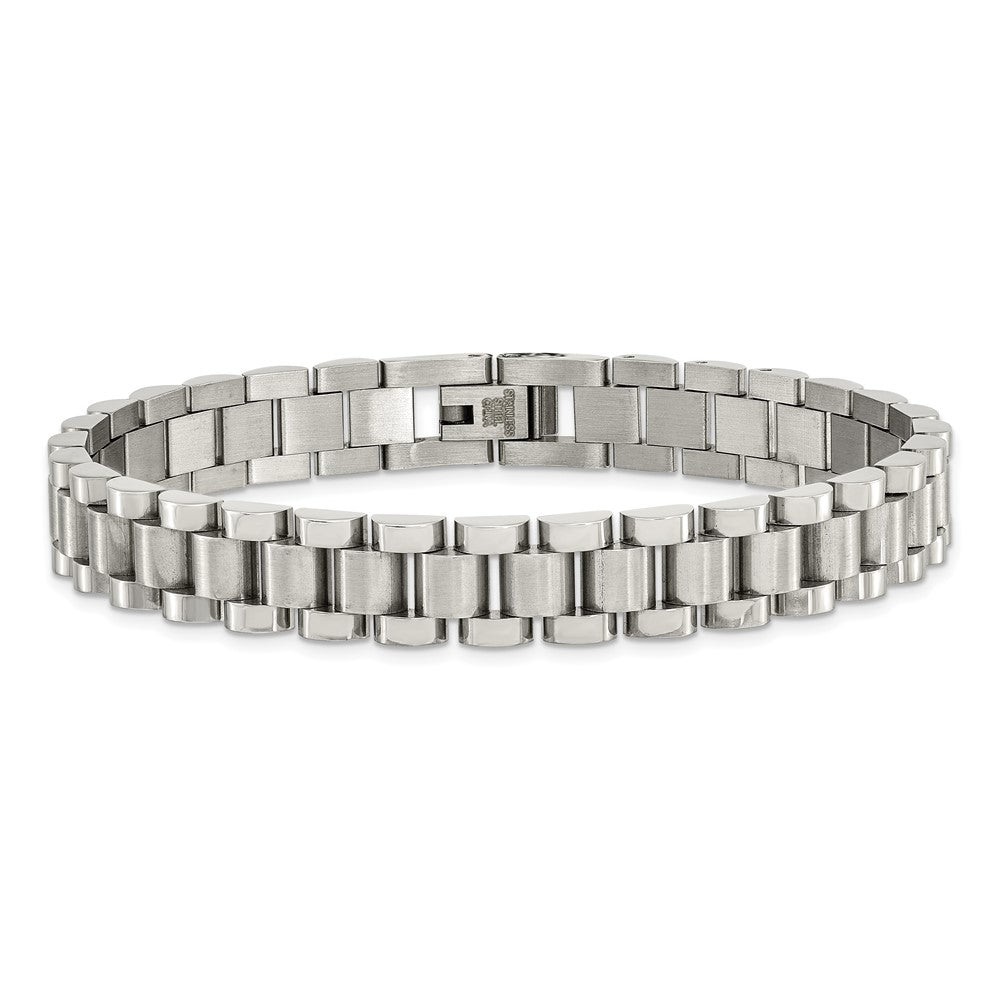 Stainless Steel Brushed and Polished 8.5in Bracelet 8.5 inches