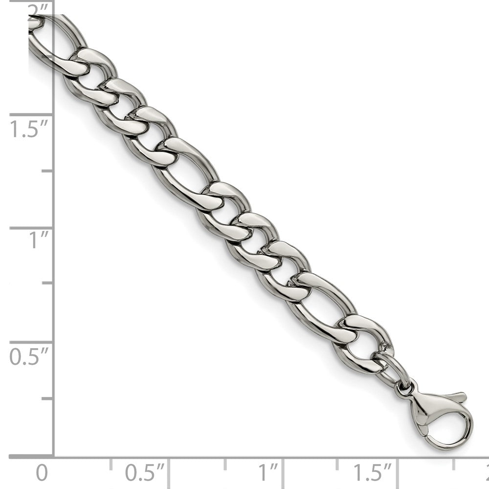Stainless Steel Polished 6.75mm 8in Figaro Chain 8 inches