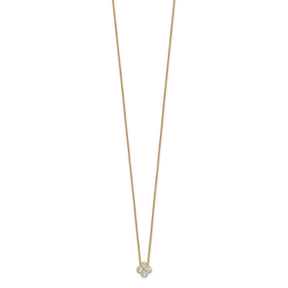 True Origin 14k 1/2 carat Lab Grown Diamond VS DEF 18 inch Bloom Floral Pendant Necklace