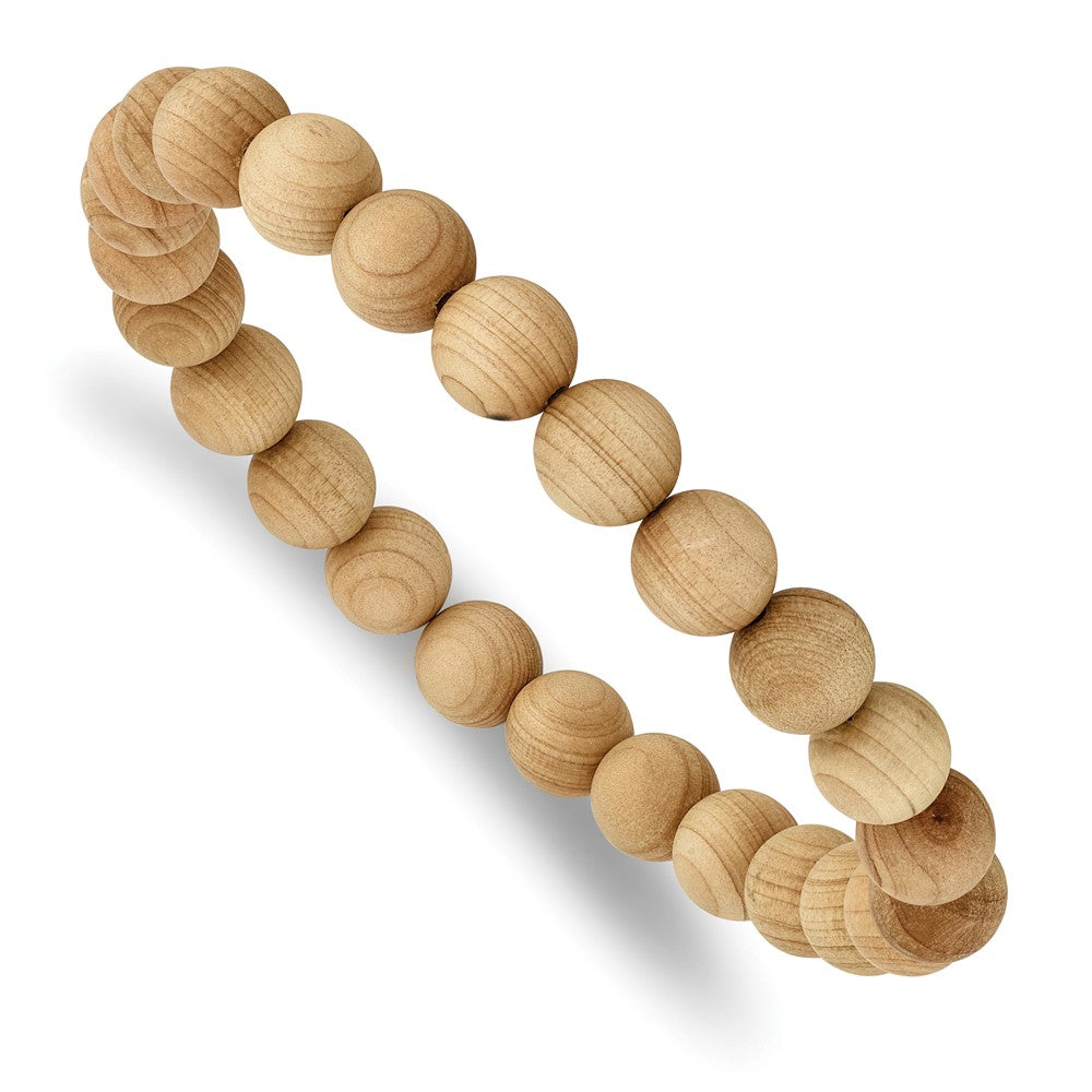 Stretch Bead Cypress Wood Bracelet 7 inches