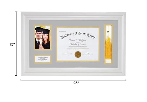 Creative Brands Heartfelt - Motivational Keepsake Diploma and Photo Frame, 15 x 25-Inch, White - Thoreau