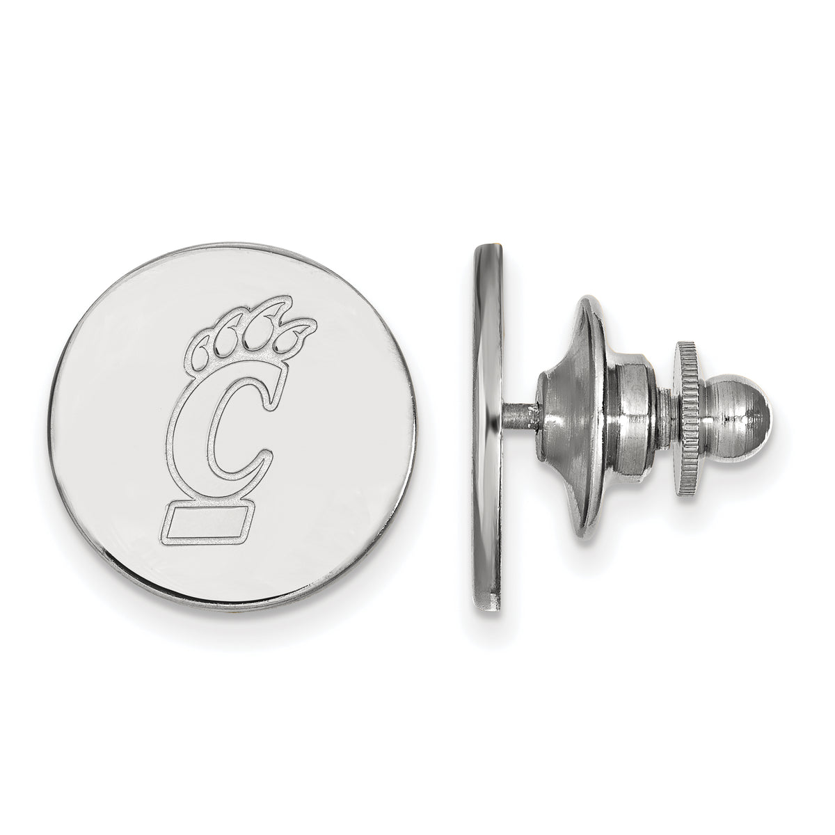 LogoArt Sterling Silver Rhodium-plated University of Cincinnati Lapel Pin