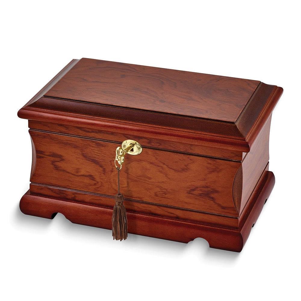 Luxury Giftware Matte Bubinga Veneer and Painted Finish Velour Lining Magnetic Jewelry Box