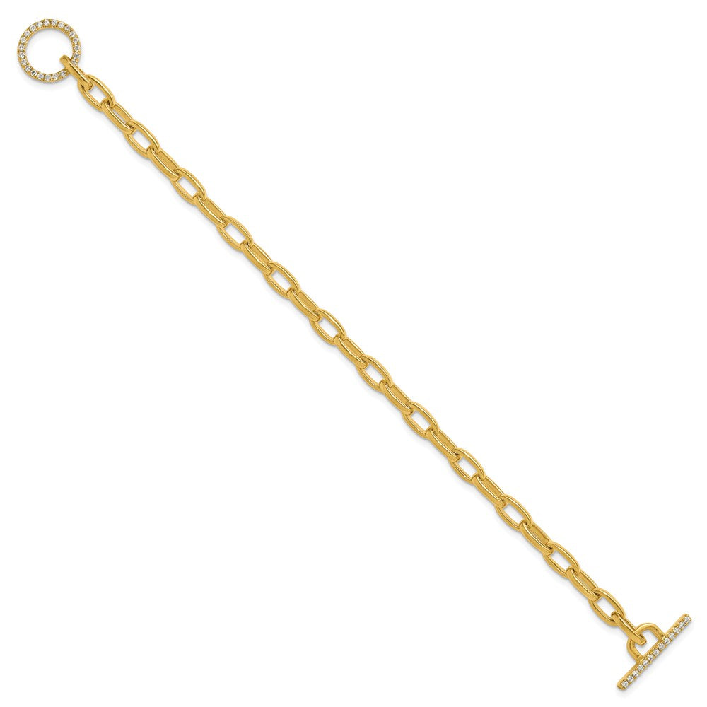 True Origin 14K Yellow Gold 1/3 carat Lab Grown Diamond VS+ F+ 7 in Complete Toggle Bracelet