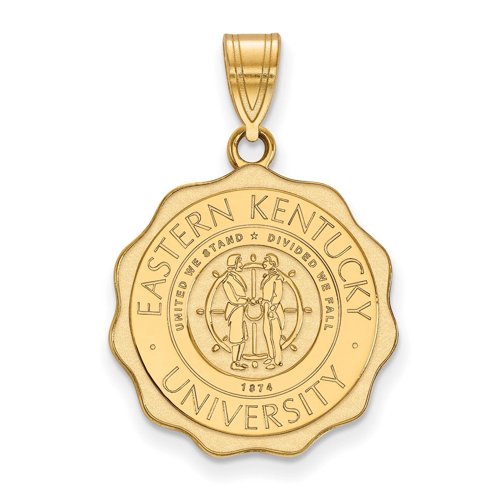 14k Gold LogoArt Eastern Kentucky University Large Crest Pendant