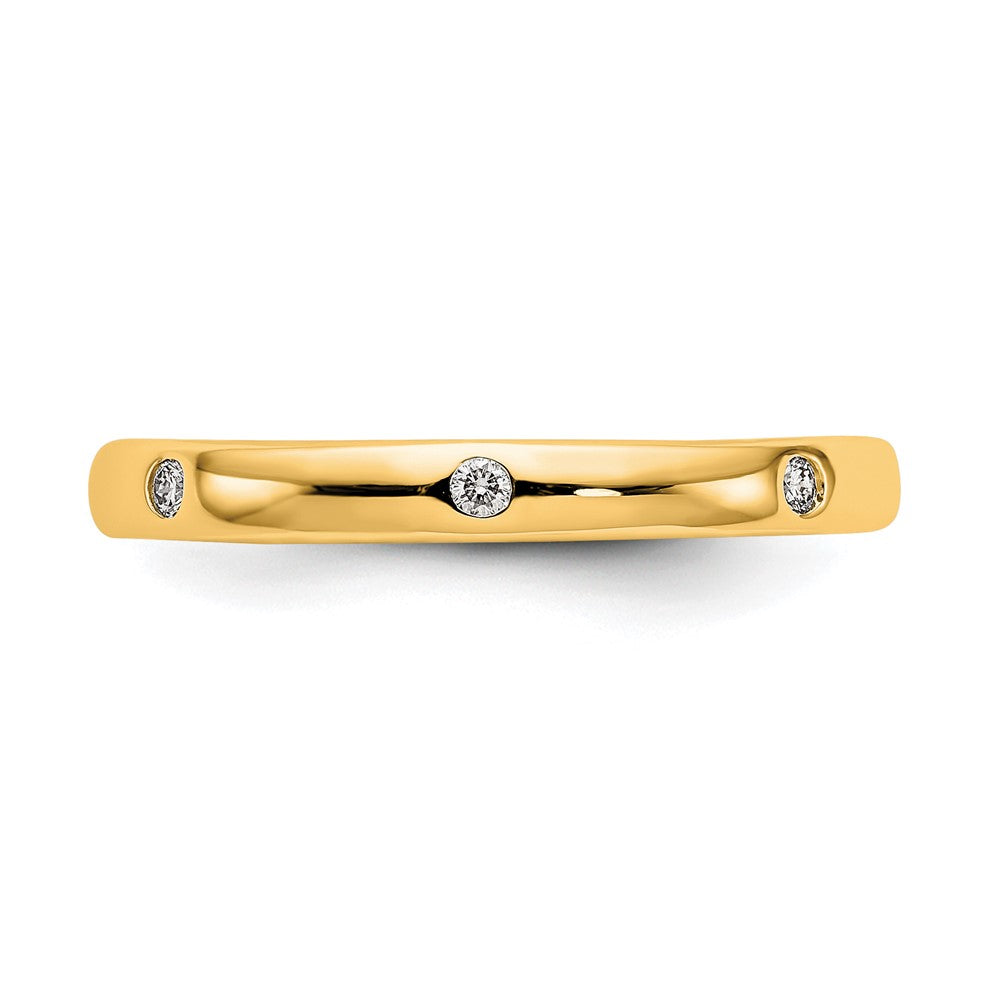14k Polished Size 7 Bezel-set 1/10 carat Diamond Complete Eternity Band