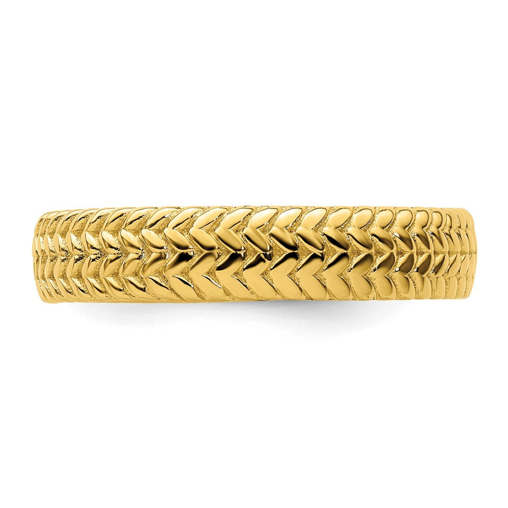 Sterling Silver Stackable Expressions Gold-plated Ring Size -6