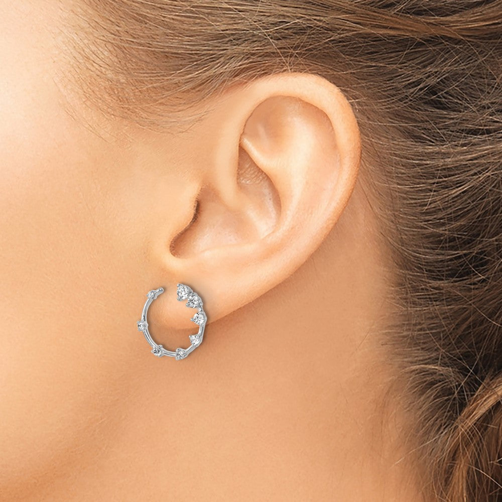 True Origin 14k White Gold 5/8 carat Lab Grown Diamond VS DEF Circular Post Earrings