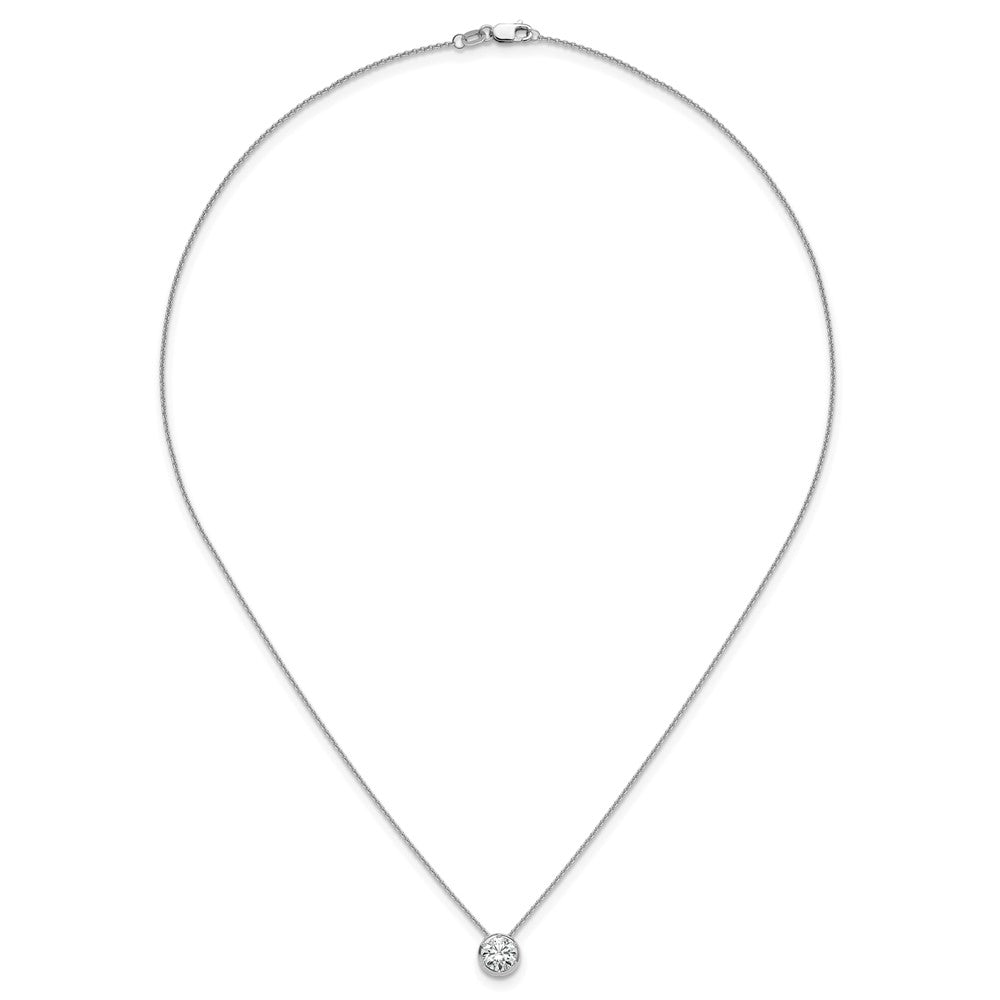 True Origin 14k White Gold 1 carat Lab Grown Diamond VS DEF 18 inch Solitaire Slide Necklace