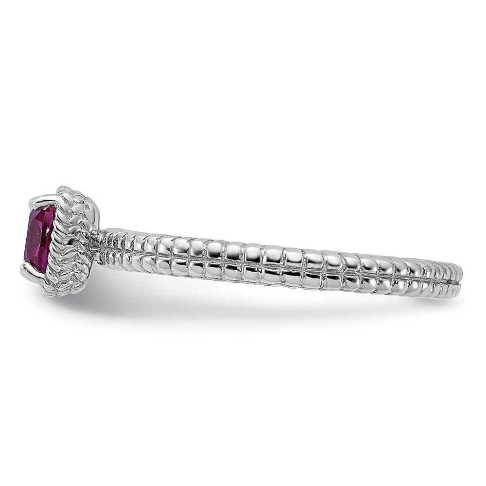 Sterling Silver Stackable Expressions Created Ruby Ring