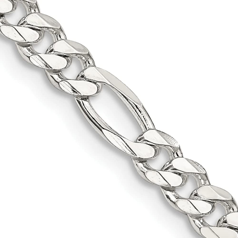 Sterling Silver 4.5mm Figaro Chain 7 inches