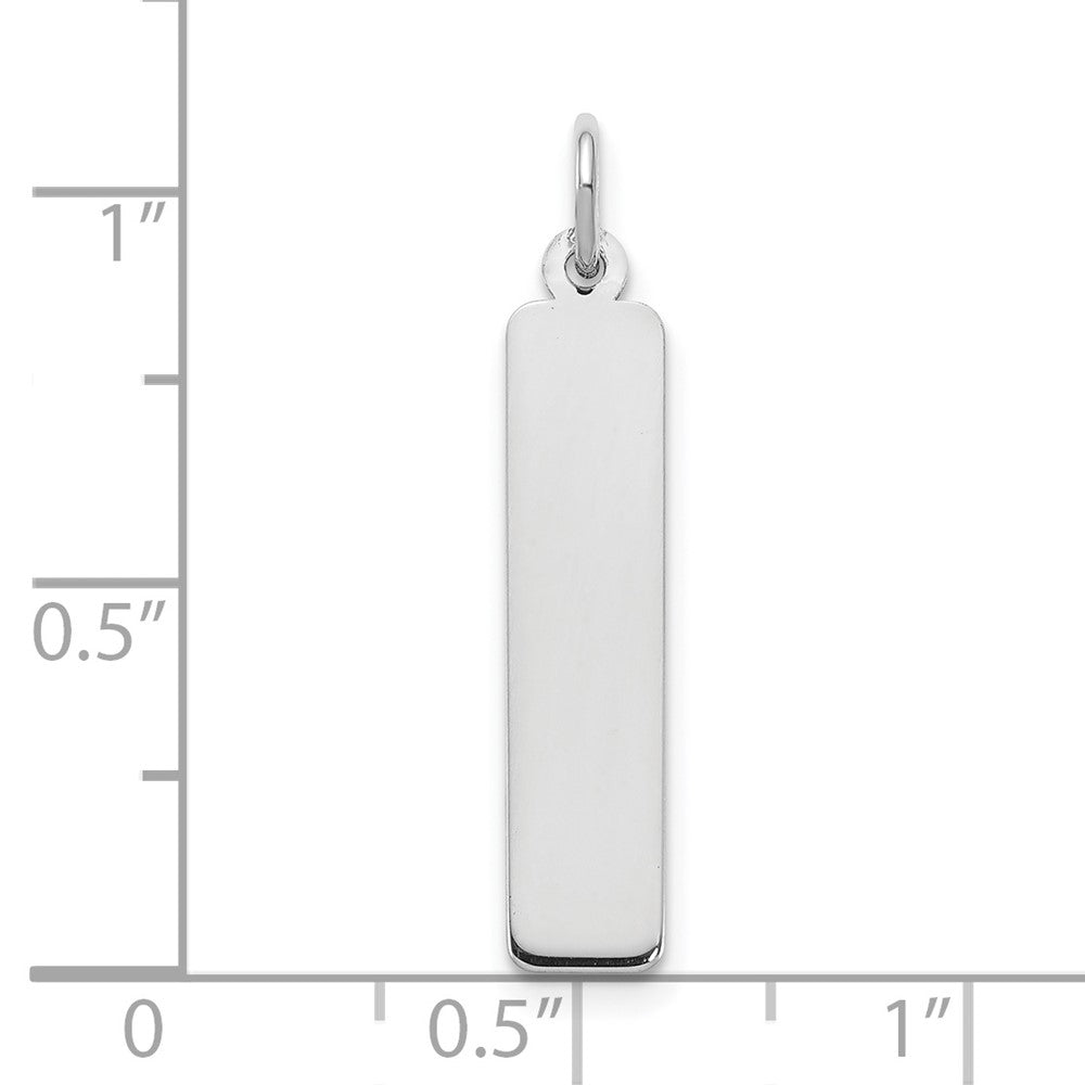 Sterling Silver/Rhodium-plated Medium Blank Bar Charm