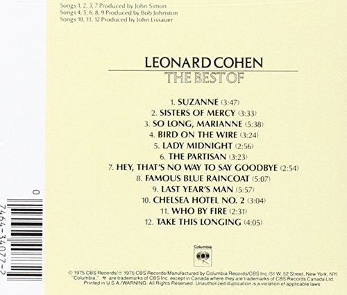 Leonard Cohen - Best of - Music & Performance - CD