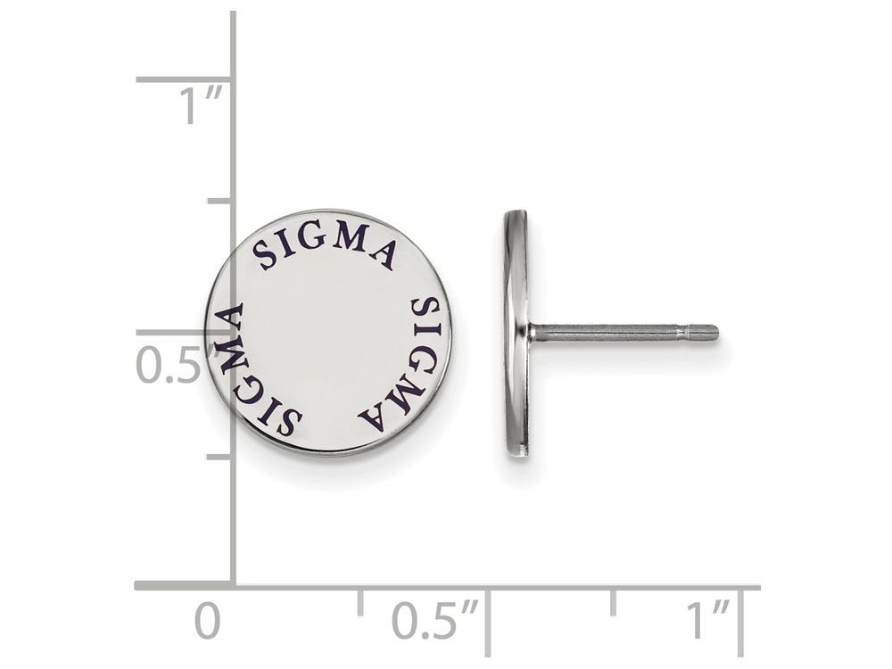 Sterling Silver Official Licensed Greek Sororities Sigma Sigma Sigma (???) Enameled Post Earrings
