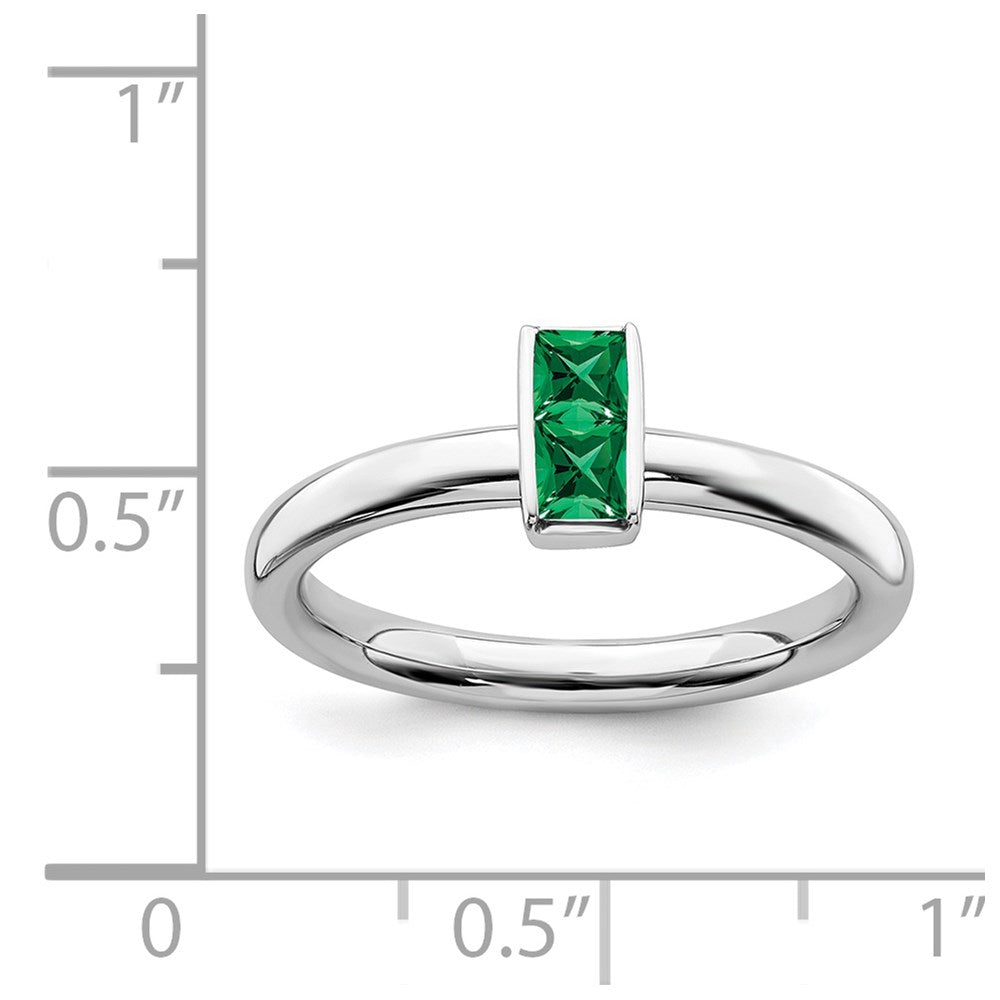 Sterling Silver Stackable Expressions Created Emerald Ring