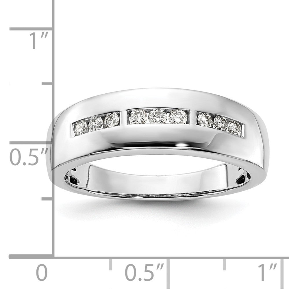 10K White Gold Polished Diamond Men's Band