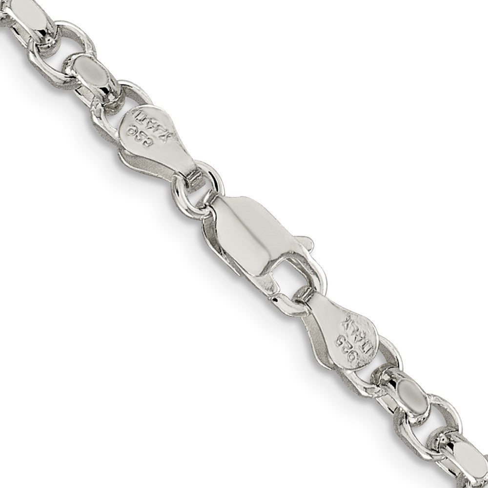 Sterling Silver 4mm Diamond-cut Rolo Chain 18 Inches