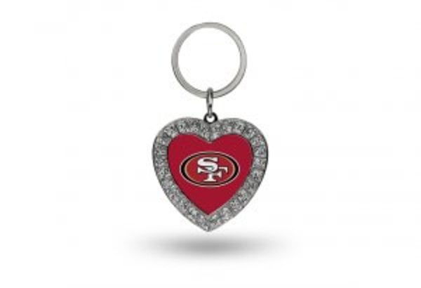 NFL San Francisco 49ers Rhinestone Heart Key Ring QGC7957