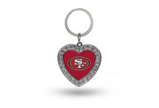 NFL San Francisco 49ers Rhinestone Heart Key Ring QGC7957