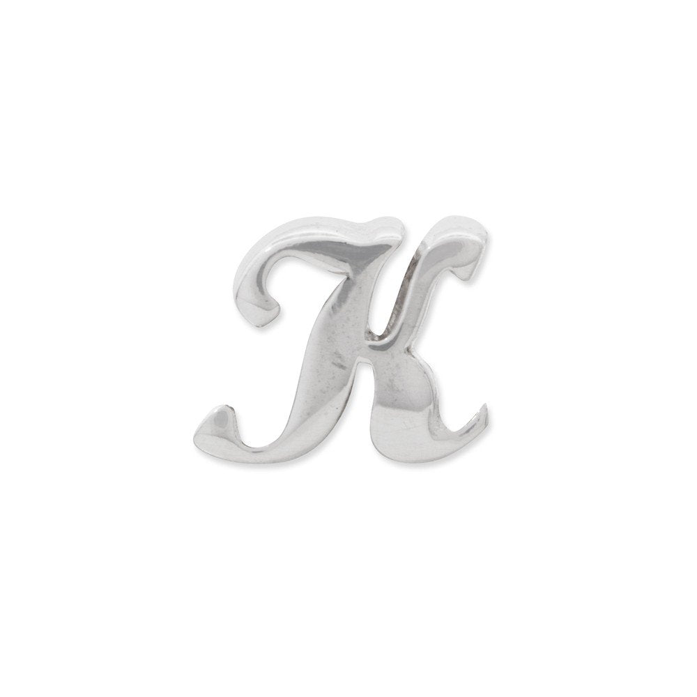 Reflection Beads QRS1430K Sterling Silver Letter K Script Bead