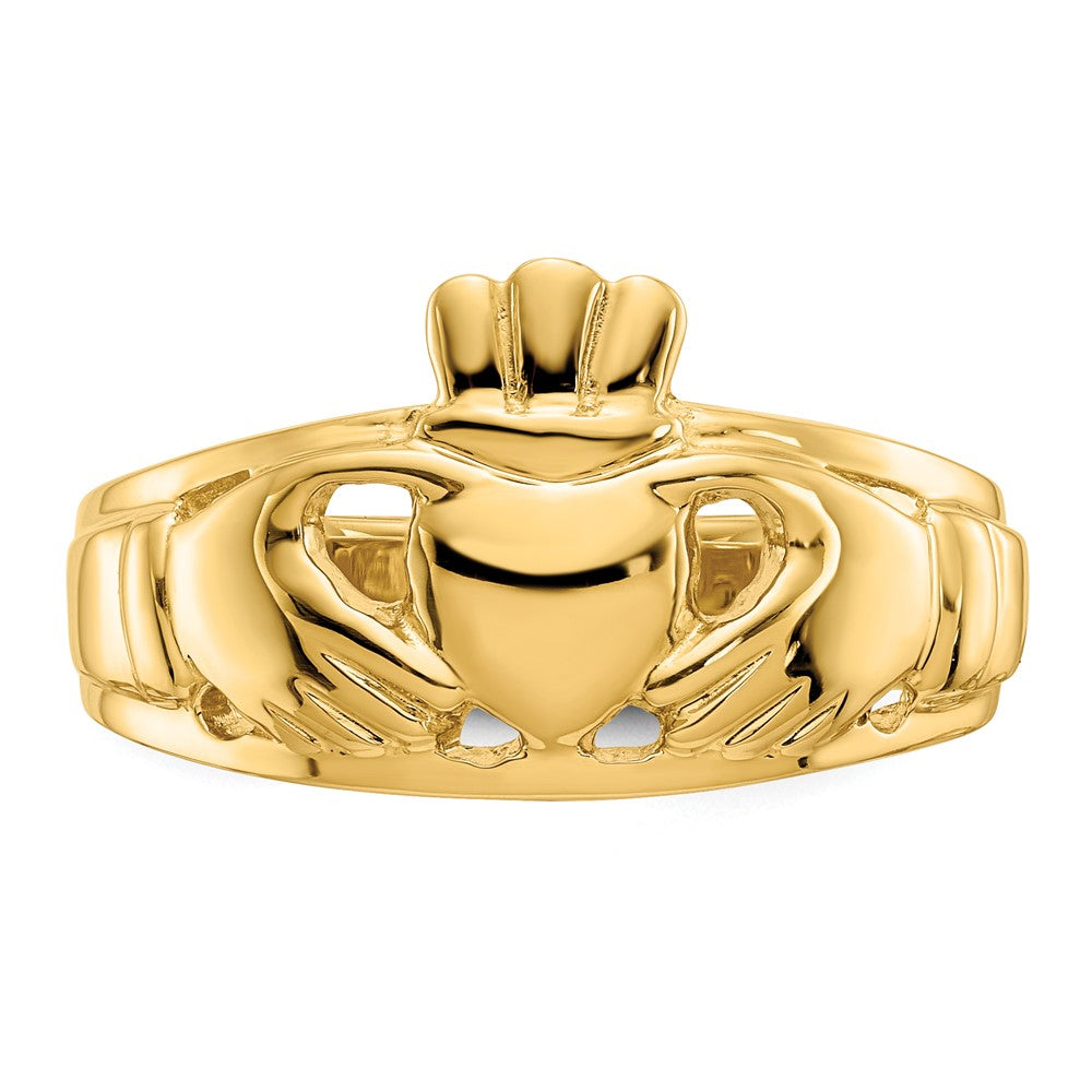 14k Polished Ladies Claddagh Ring Size 6