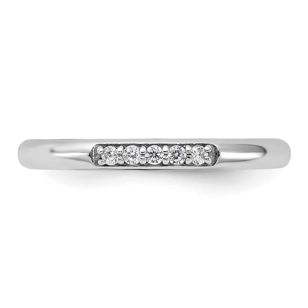 Sterling Silver Stackable Expressions Rhodium-plated CZ Ring Size -6