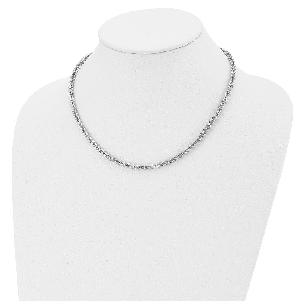 Sterling Silver Rhodium-plated D/C Necklace