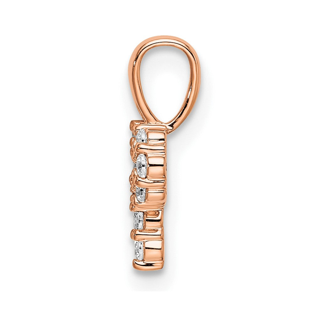14k Rose Gold .11ct Diamond Small Initial P Necklace