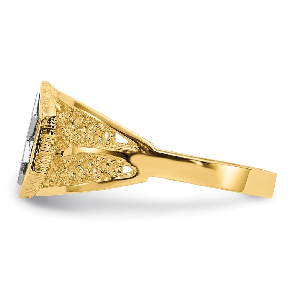 14k Two-Tone Polished Star of David Ring size 7