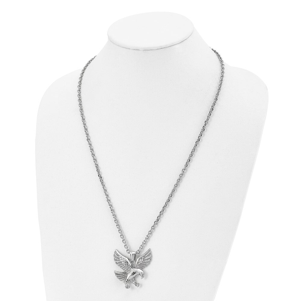 Stainless Steel Polished Eagle 24in Necklace