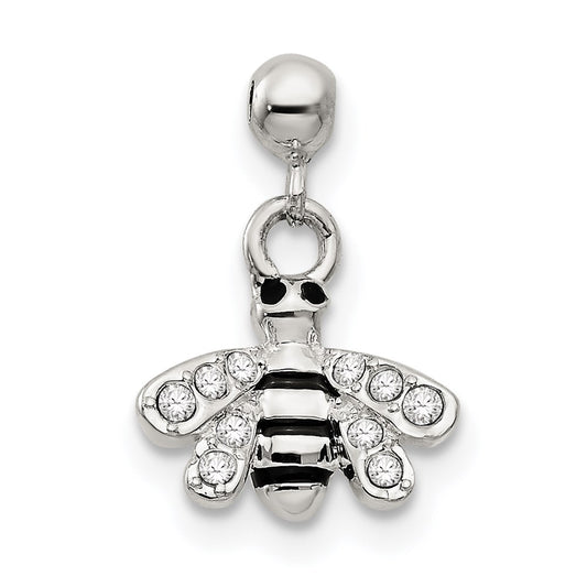 Mio Memento Sterling Silver Crystal Enamel Dangle Bee Charm