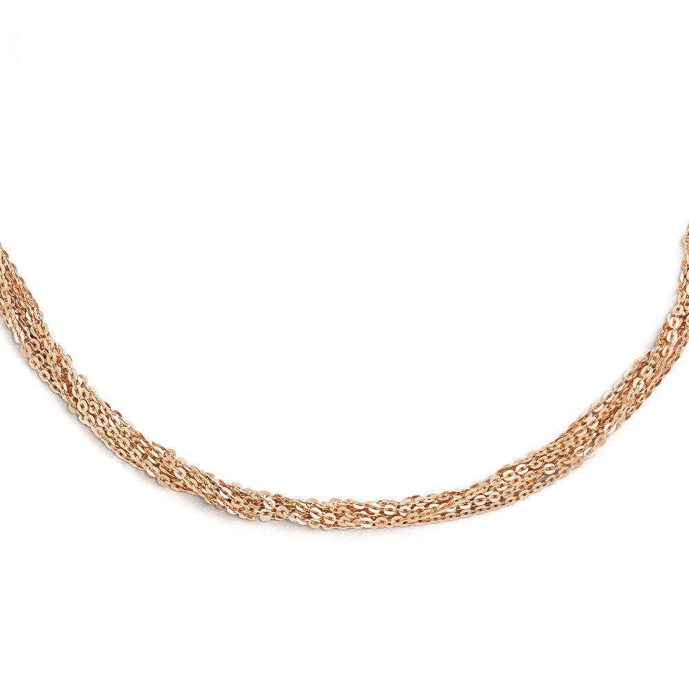 Sterling Silver Rose Gold-plated Multi-Strand Necklace