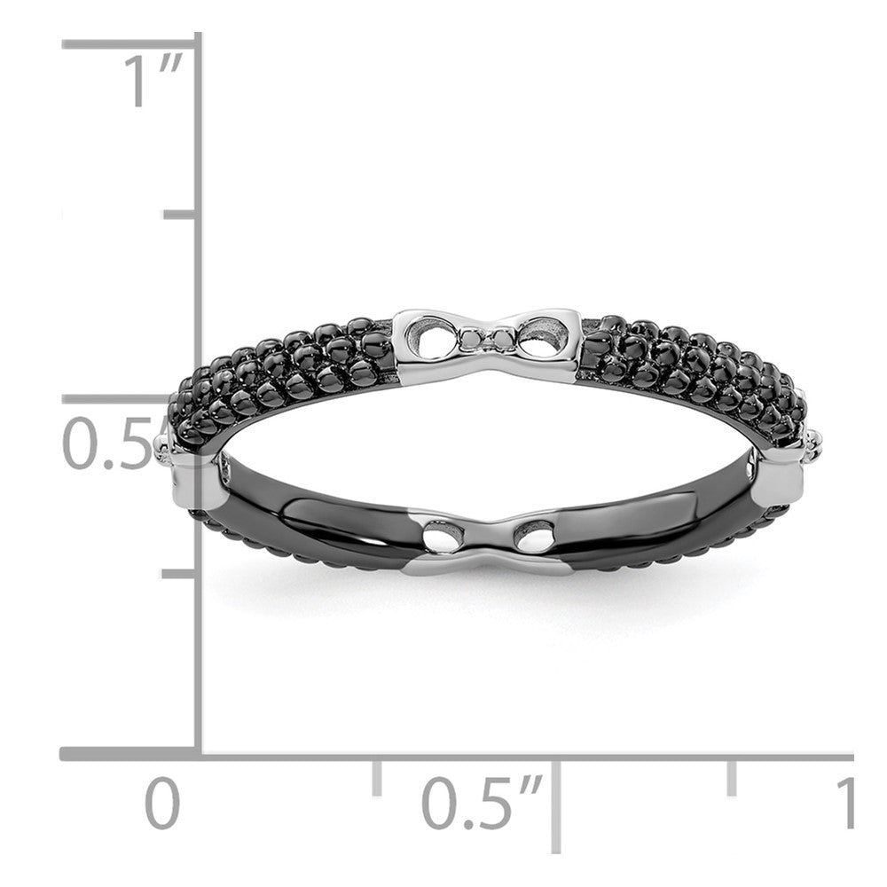 SS Stackable Expressions Ruthenium & Rhod-plated Polished Ring