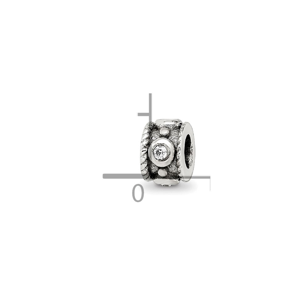 Sterling Silver Reflections CZ Rope Kids Bead