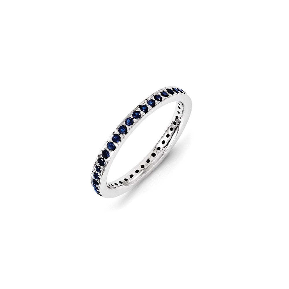 Sterling Silver Stackable Expressions Created Sapphire Ring