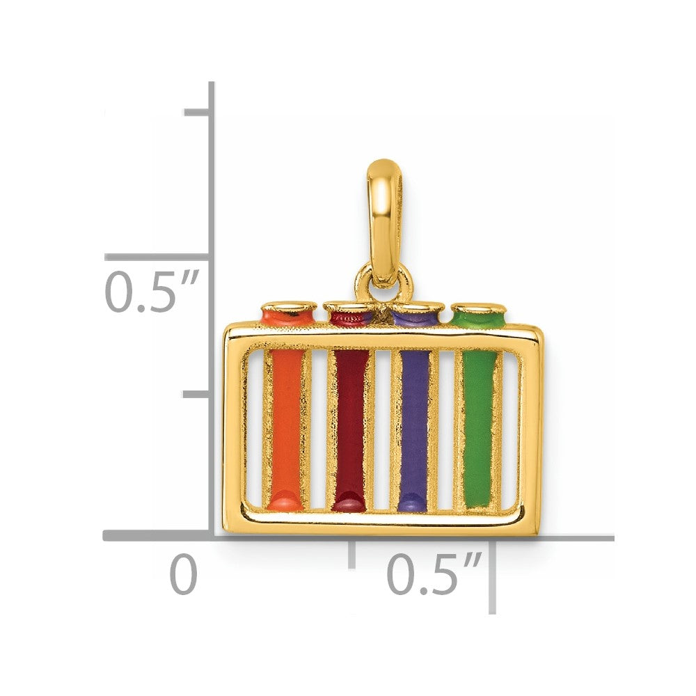 14K Polished Enameled Test Tubes Pendant