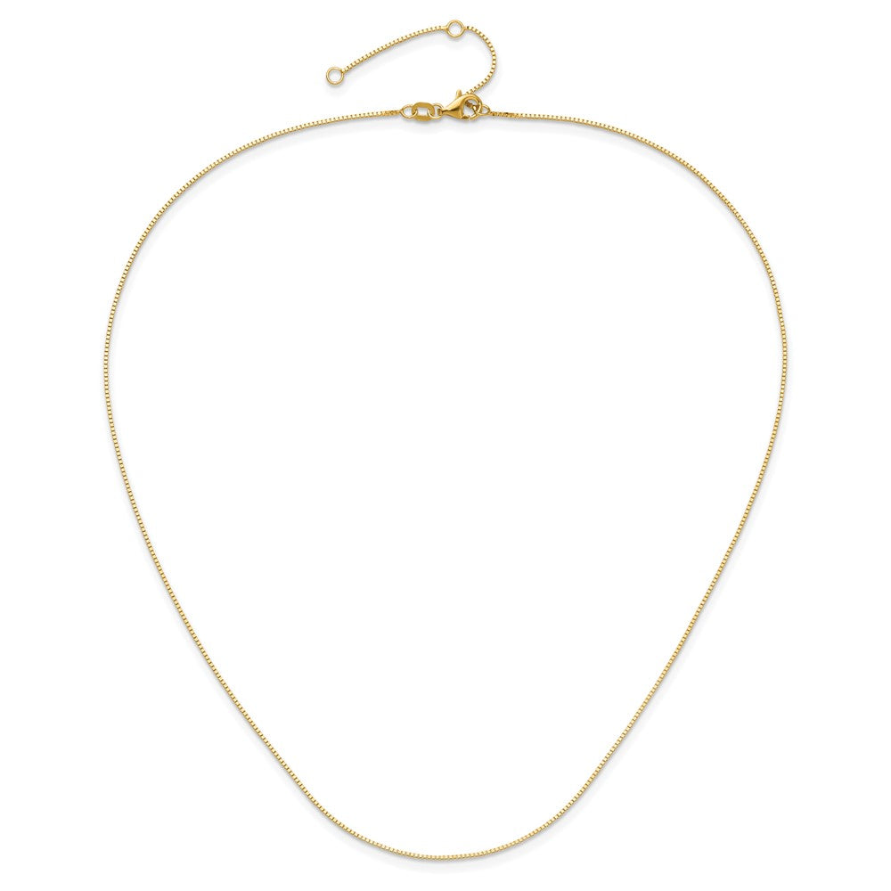 14K .7mm Box 1in+1in Adjustable Chain