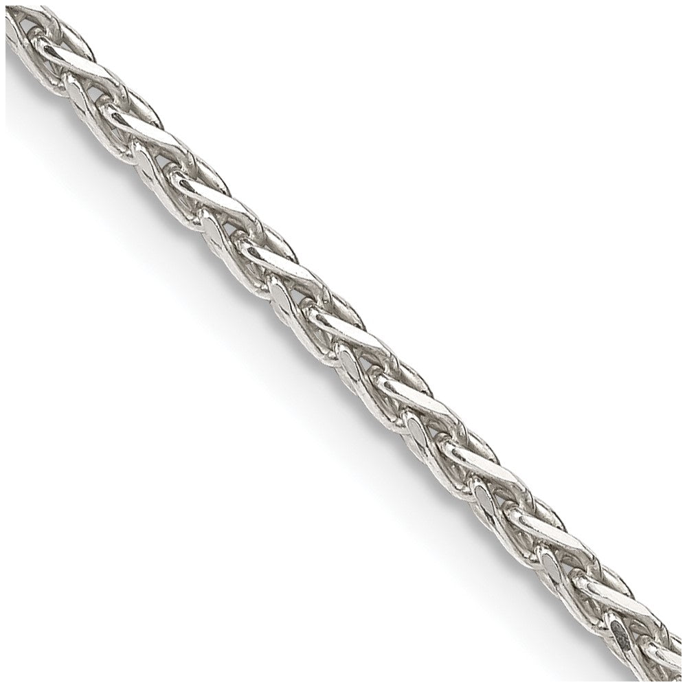 Sterling Silver 2mm Diamond-cut Spiga Chain 18 Inches