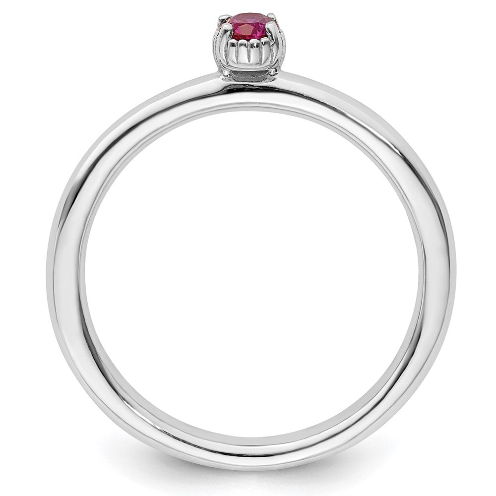 Sterling Silver Stackable Expressions Created Ruby Single Stone Ring Size -8