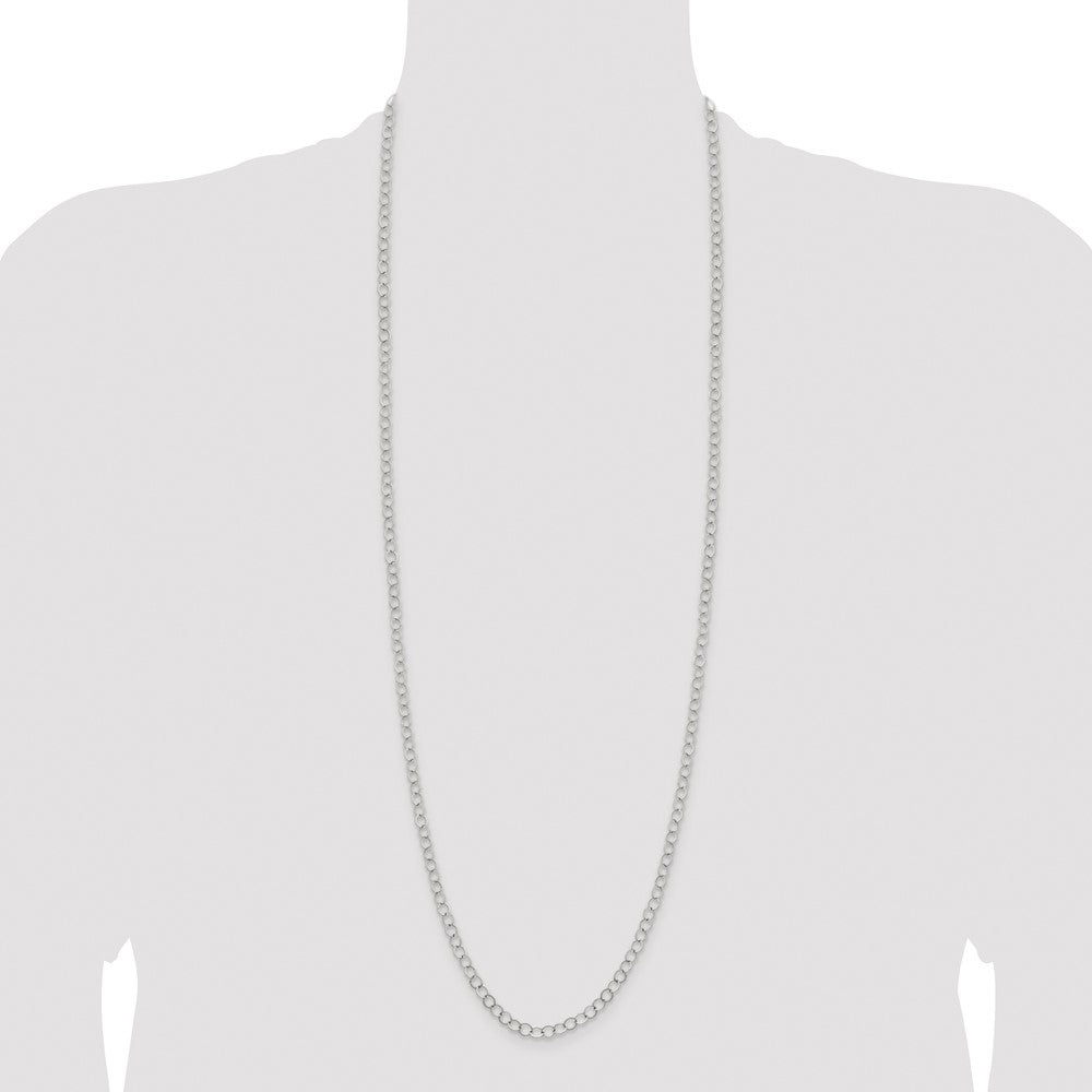 Stainless Steel Polished 6mm Circle Link 36in Necklace