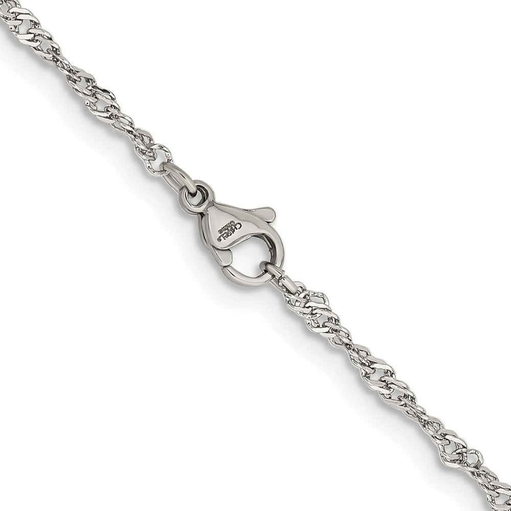 Stainless Steel Polished 2.5mm Singapore 19in Chain