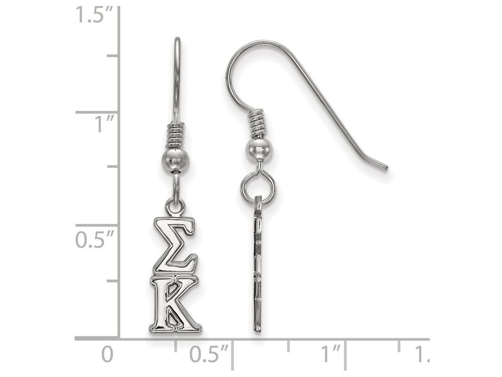 Sterling Silver Official Licensed Greek Sororities Sigma Kappa (??) Small Dangle Earrings