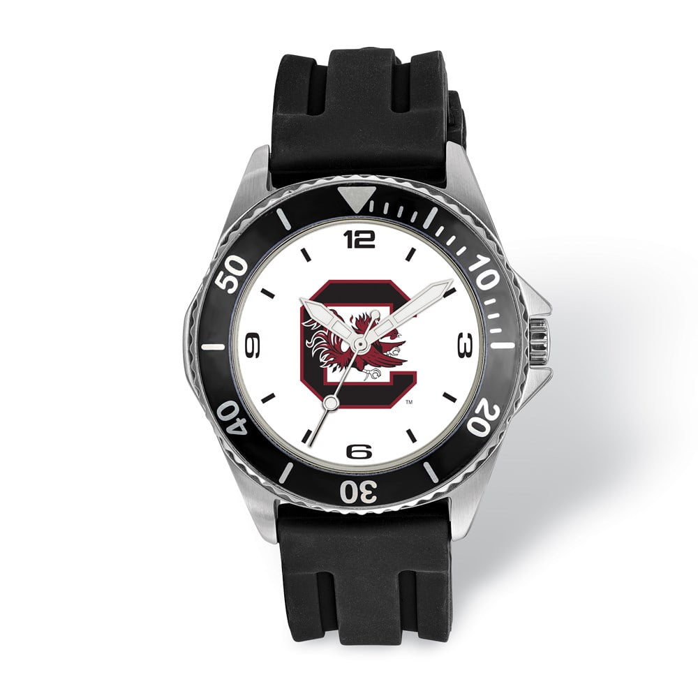 LogoArt University of South Carolina Collegiate Gents Silicone Strap Quartz Watch QUSO169