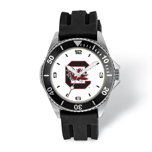 LogoArt University of South Carolina Collegiate Gents Silicone Strap Quartz Watch QUSO169
